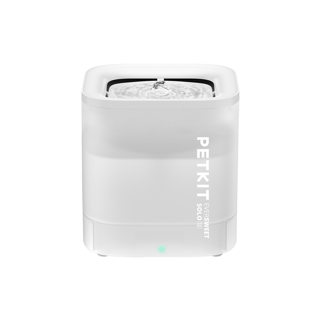EverSweet Solo SE Pet Water Fountain shown as a complete unit with a compact structure designed for daily pet hydration