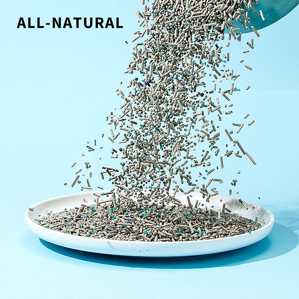 Flushable Clumping Cat Litter made with 100% natural ingredients, eco-friendly and safe for cats